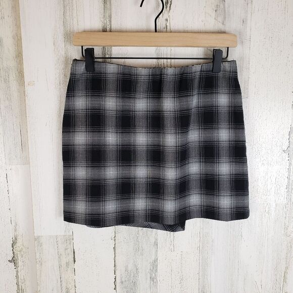 Peyton Jensen Faux Wrap Plaid Skirt Sz S - Picture 2 of 4
